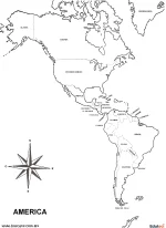 Mapa político de América con nombres de países para imprimir