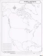 Mapa mudo de América del Norte para completar e imprimir