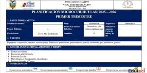 Planificación Matemática 3ro BGU (DUA e Inserciones 2025-2026) | Archivo Docente