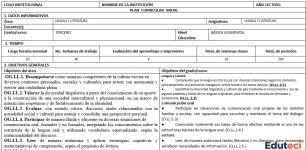 Planificación Curricular Anual (PCA) Lengua y Literatura 3er Grado - Básica Elemental