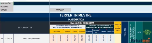 Plantilla Excel: Cuadro de Calificaciones Media y Superior 2024-2025 (Ecuador)